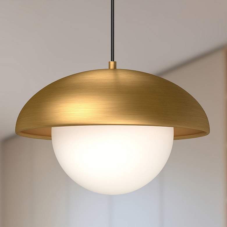 Image 1 Rubio 16" Wide Aged Gold Pendant Light