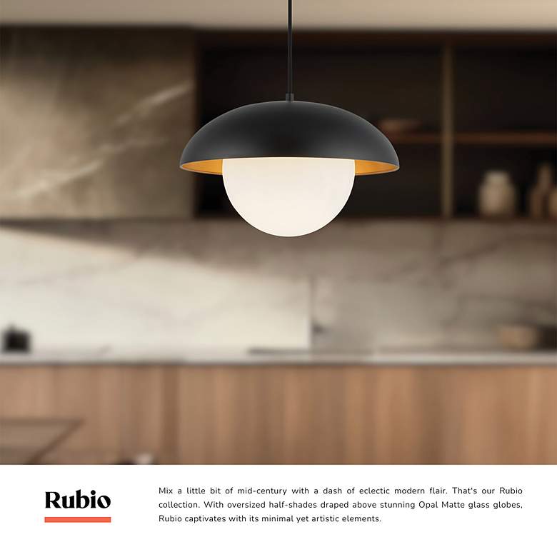 Image 3 Rubio 16" Wide Aged Gold Pendant Light more views