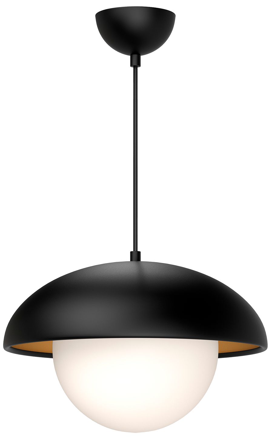 Rubio 16" Wide Matte Black Dome Pendant Light
