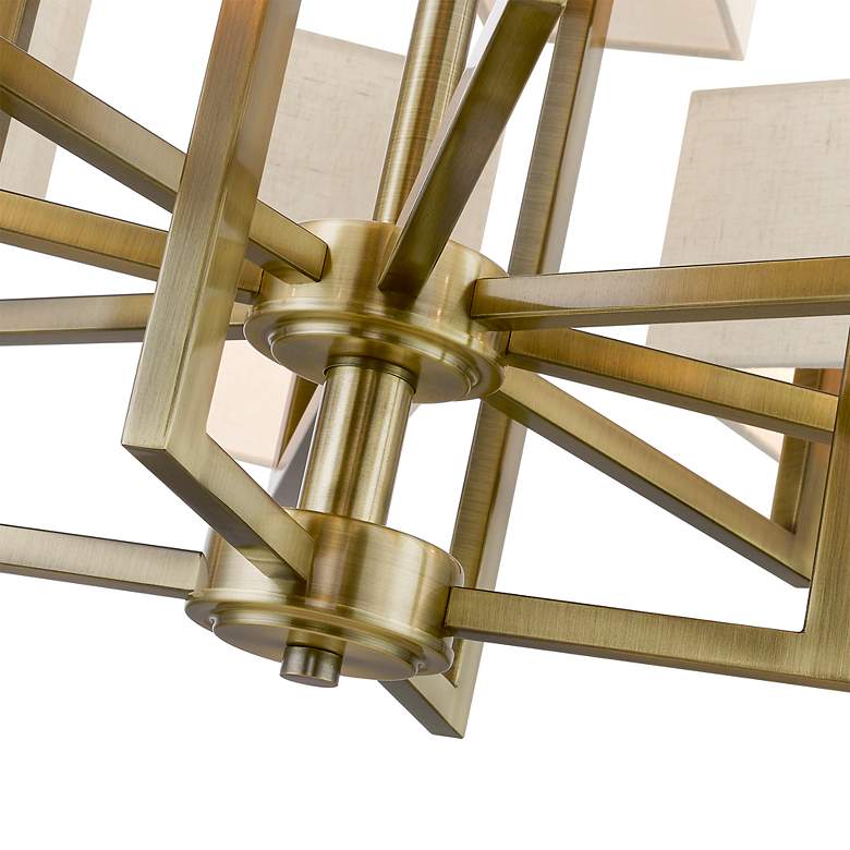 Image 7 Rubix 12 Light Antique Brass Extra Large Foyer Chandelier more views