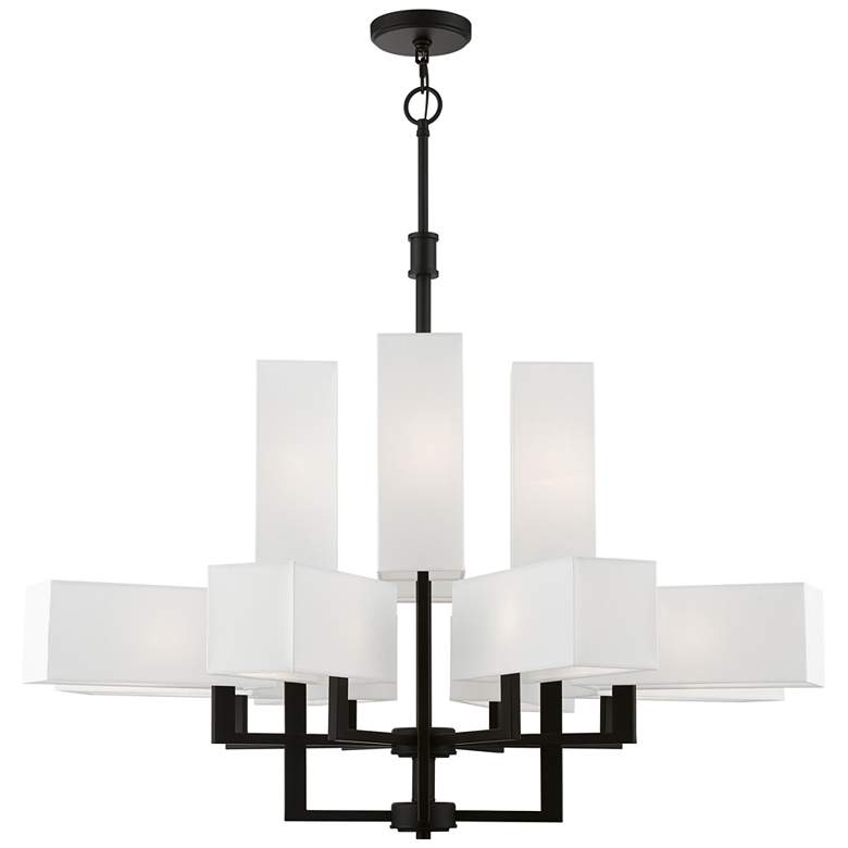 Image 1 Rubix 12 Light Black Extra Large Foyer Chandelier