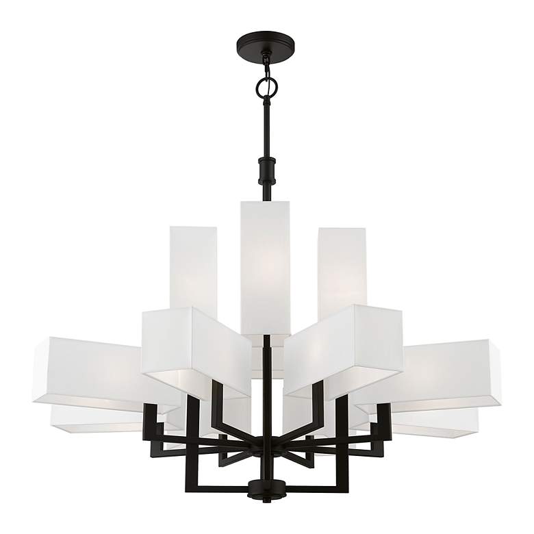 Image 4 Rubix 12 Light Black Extra Large Foyer Chandelier more views