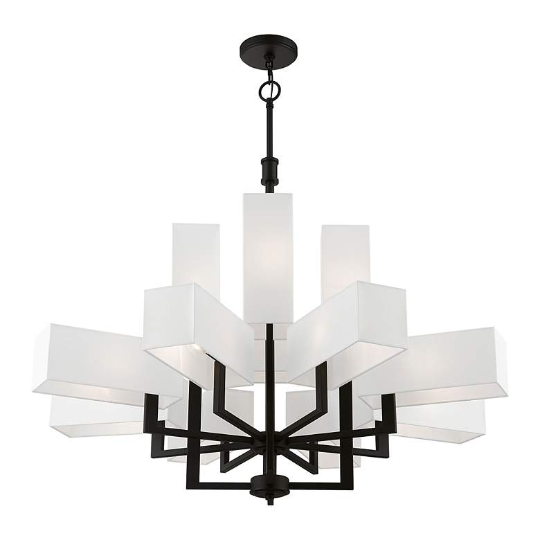 Image 5 Rubix 12 Light Black Extra Large Foyer Chandelier more views