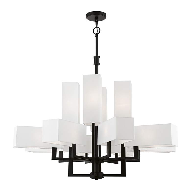 Image 6 Rubix 12 Light Black Extra Large Foyer Chandelier more views