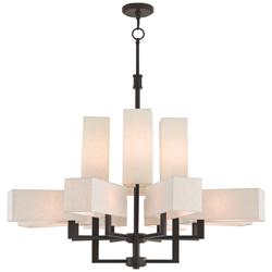 Rubix 44" Wide Bronze 12-Light Foyer Chandelier