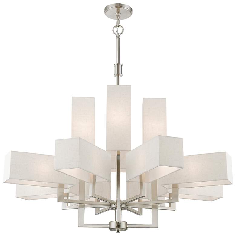 Image 4 Rubix 44" Wide Brushed Nickel 12-Light Chandelier more views