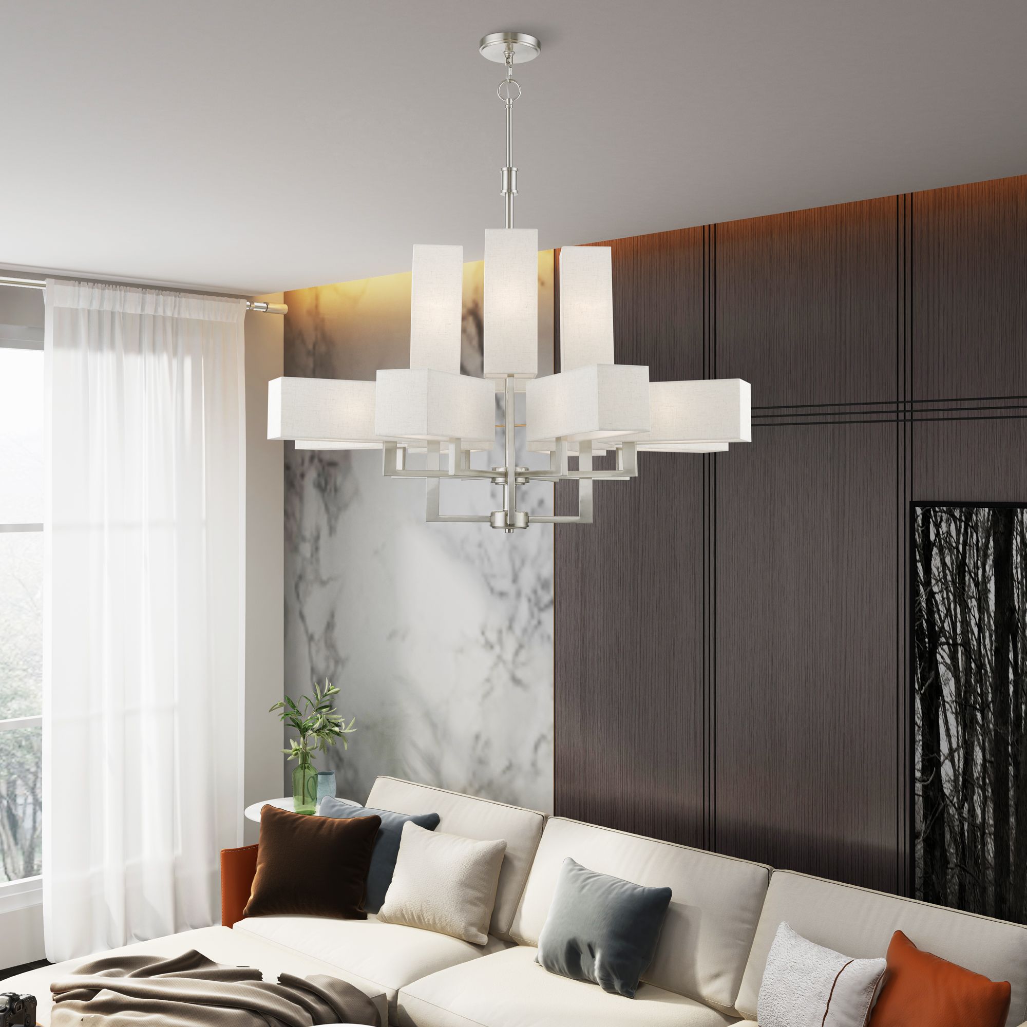Rubix 44" Wide Brushed Nickel 12-Light Chandelier