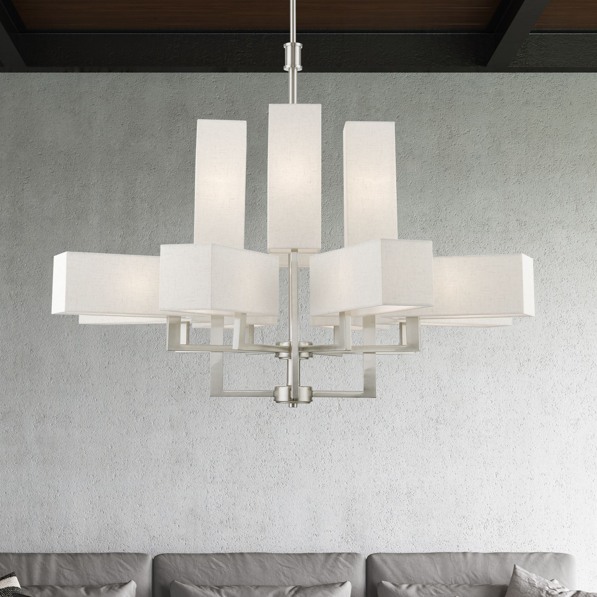 Rubix 44" Wide Brushed Nickel 12-Light Chandelier
