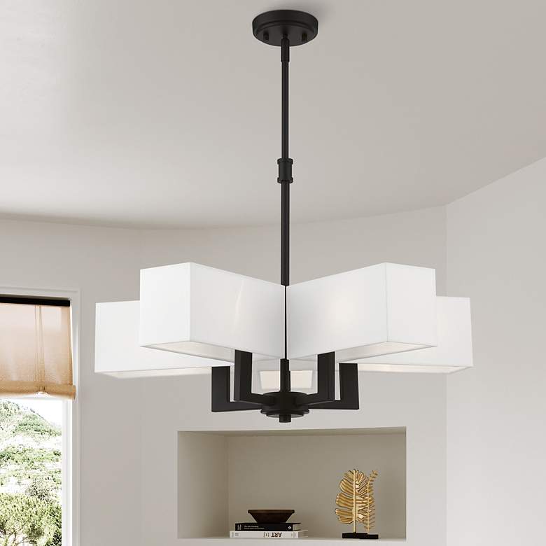 Image 1 Rubix 5 Light Black Chandelier