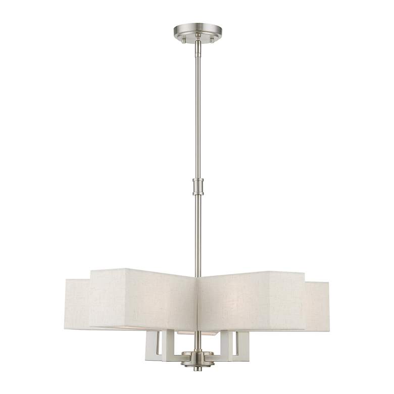 Image 3 Rubix 5 Light Brushed Nickel Chandelier more views