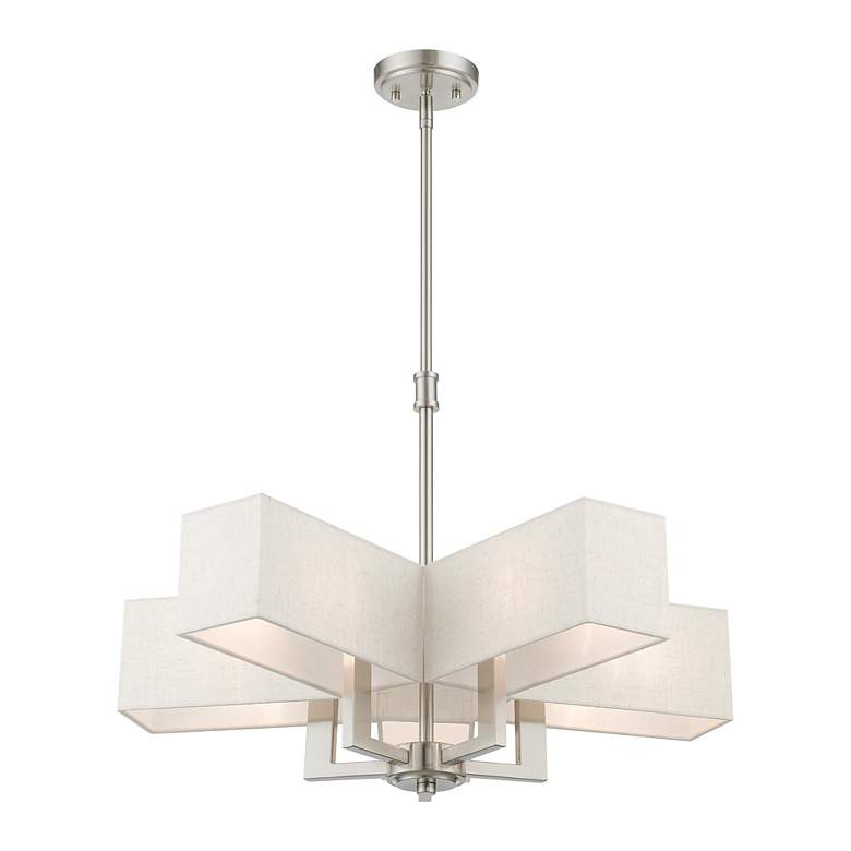 Image 5 Rubix 5 Light Brushed Nickel Chandelier more views