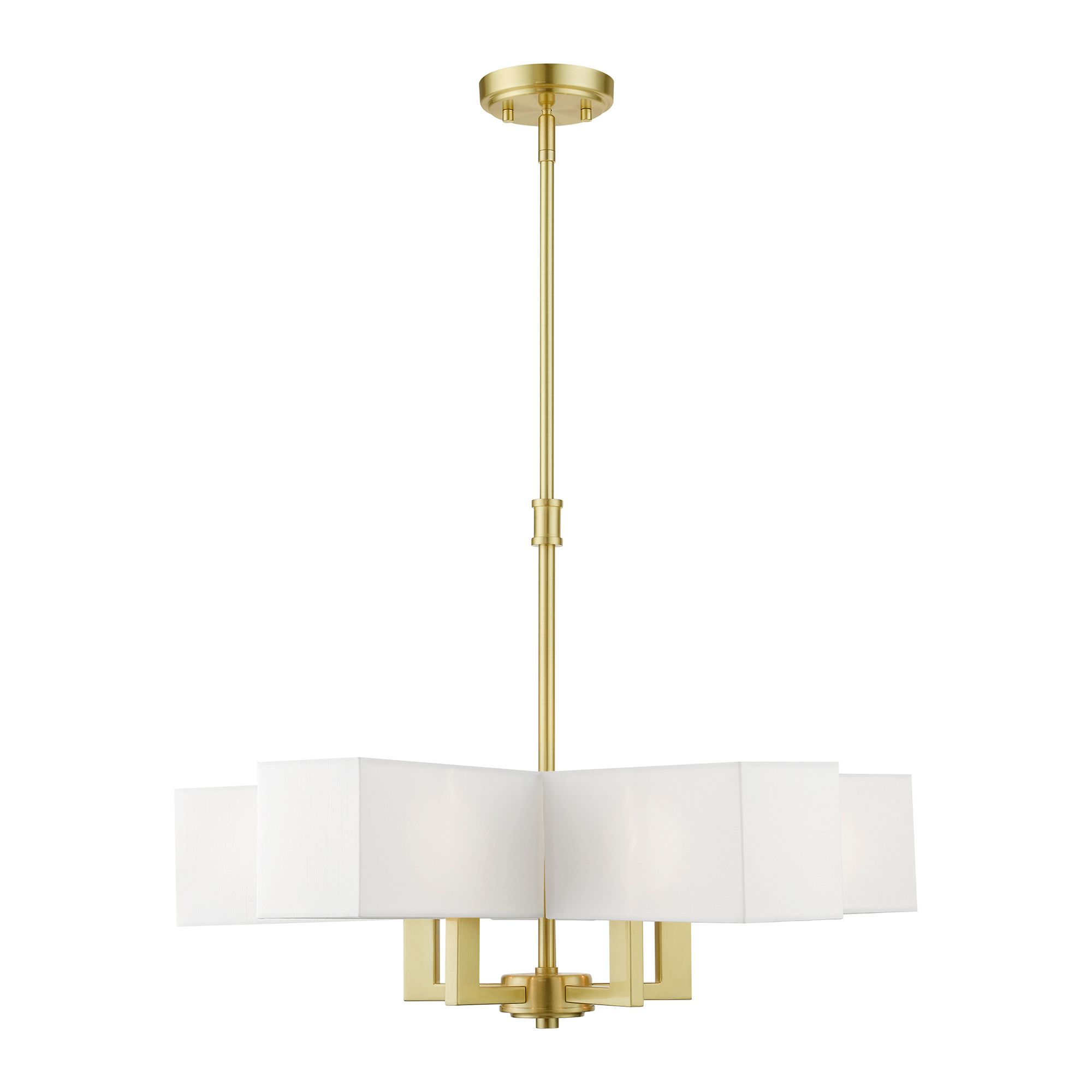 Image 3 Rubix 5 Light Satin Brass Chandelier more views