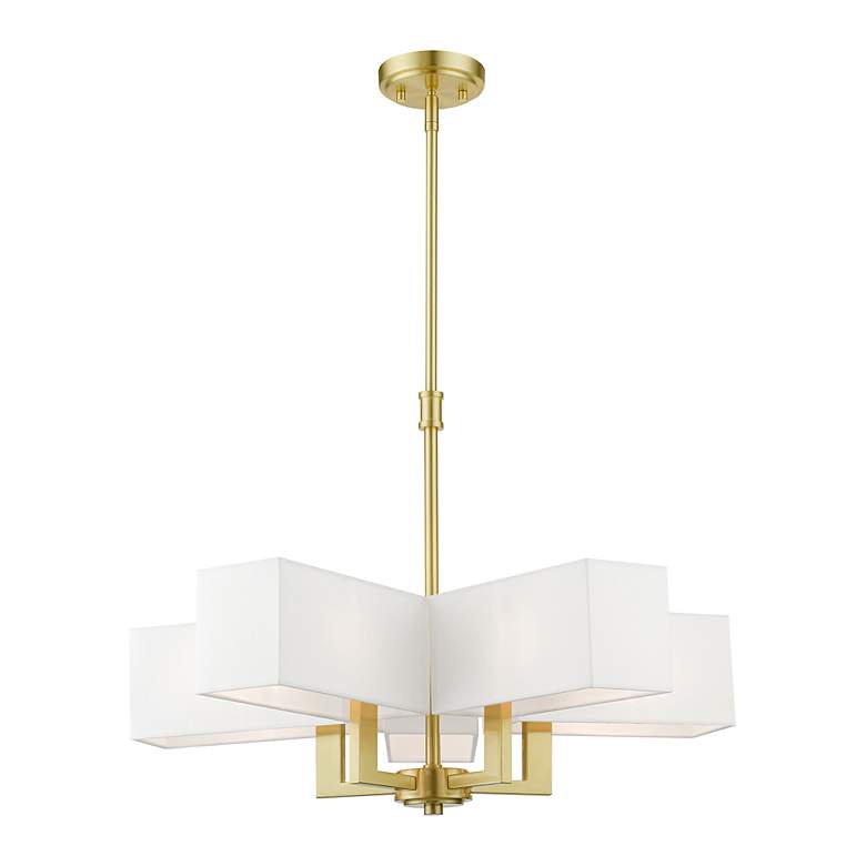 Image 4 Rubix 5 Light Satin Brass Chandelier more views