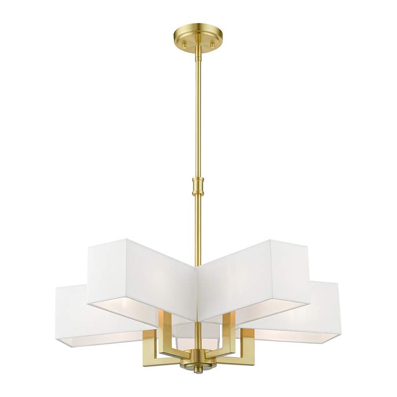 Image 5 Rubix 5 Light Satin Brass Chandelier more views