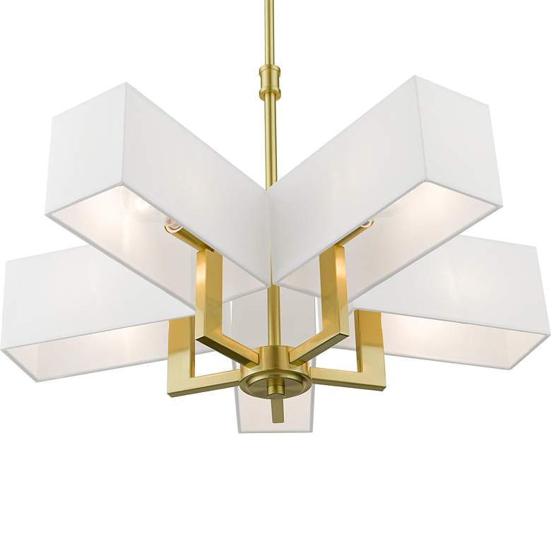 Image 6 Rubix 5 Light Satin Brass Chandelier more views