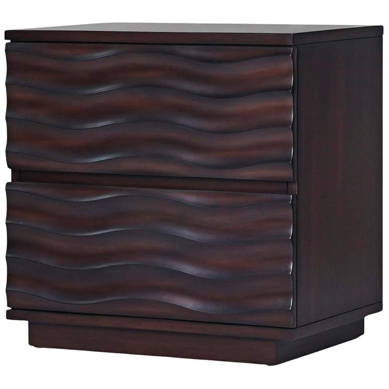 Image 3 Ruby 24" Wide Antique Brown Wood 2-Drawer Nightstand more views
