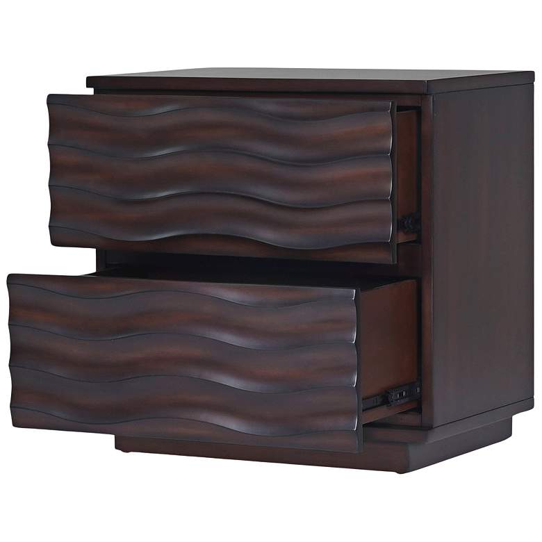 Image 4 Ruby 24" Wide Antique Brown Wood 2-Drawer Nightstand more views