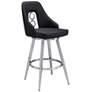 Ruby 26 in. Swivel Barstool in Brushed Stainless Steel Finish, Black