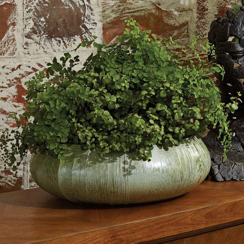 Image 1 Ruby Grass Green Linen Centerpiece Bowl