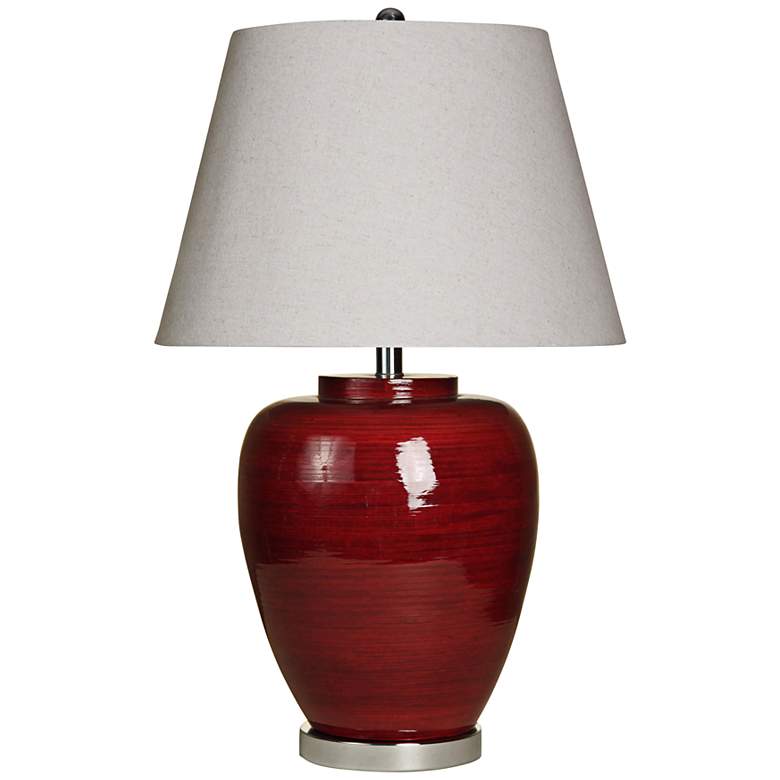 Image 1 Ruby Red Spun Bamboo Table Lamp