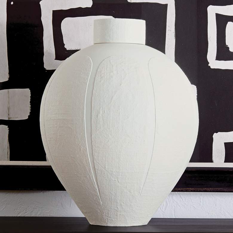 Image 1 Ruby Soft White 22 1/2" High Linen Jar