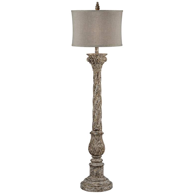 Image 1 Ruby Taupe Twisted Column Floor Lamp
