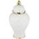 Ruby White Line and Gold Edge 14 1/4"H Decorative Lidded Jar