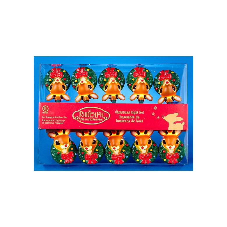 Image 1 Rudolph the Red Nose Reindeer Wreath 10-Light String Light