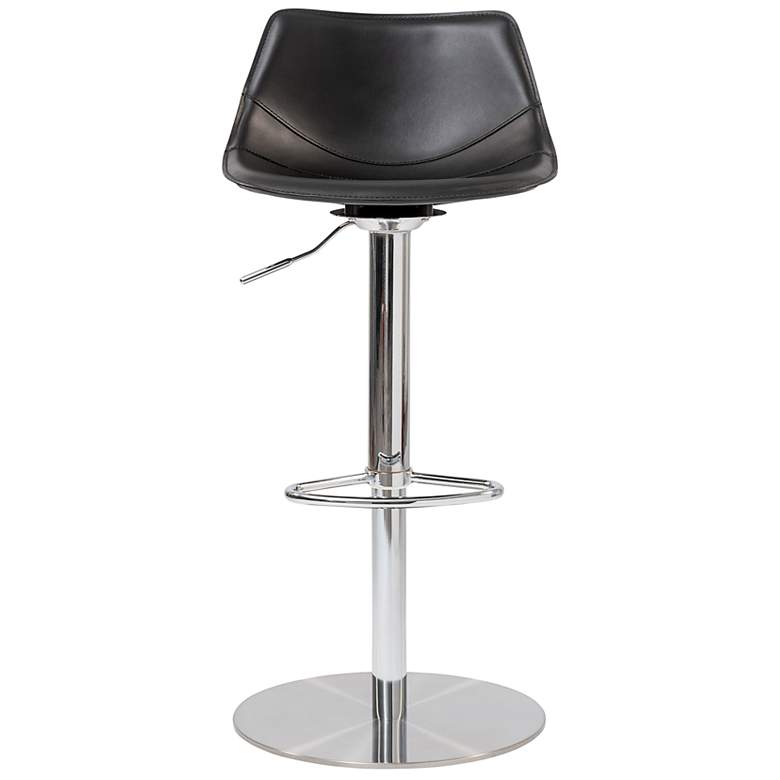 Image 2 Rudy Black Leather Adjustable Swivel Stool more views