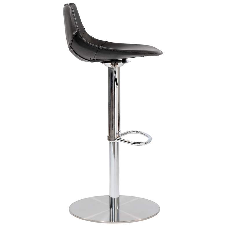 Image 3 Rudy Black Leather Adjustable Swivel Stool more views