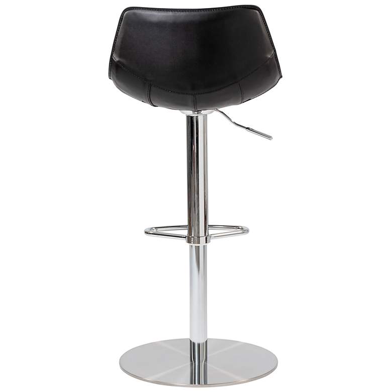 Image 5 Rudy Black Leather Adjustable Swivel Stool more views