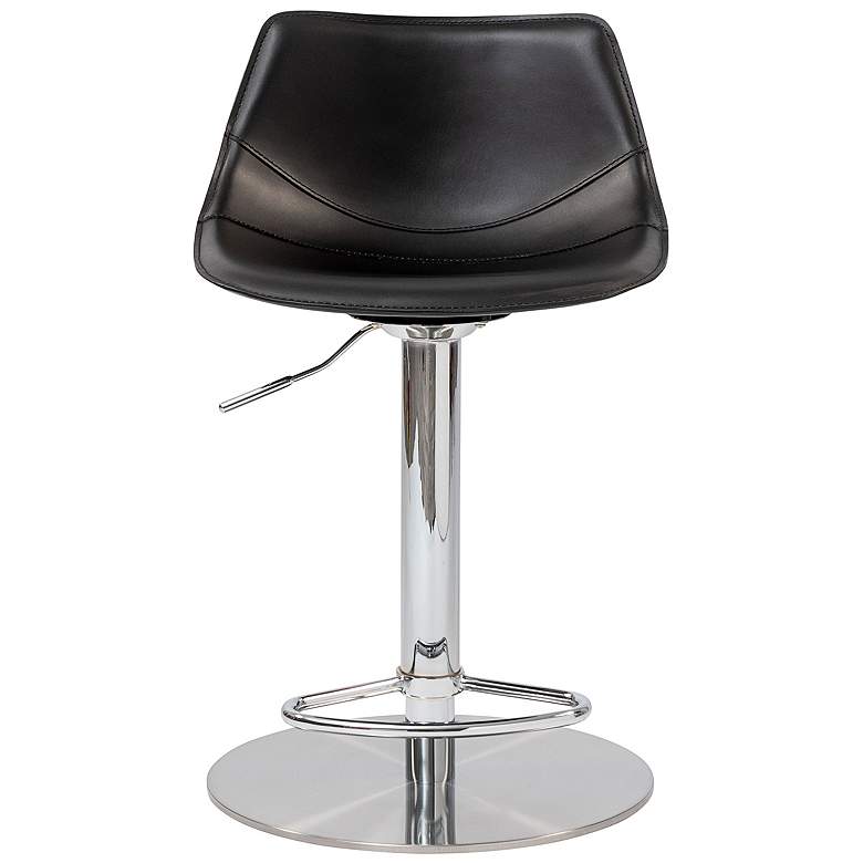 Image 6 Rudy Black Leather Adjustable Swivel Stool more views