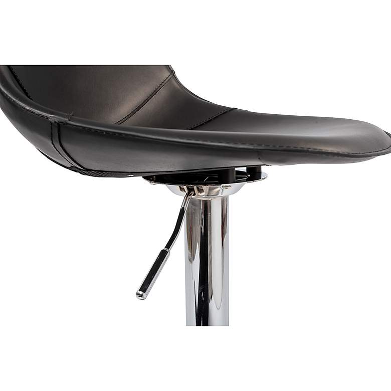 Image 7 Rudy Black Leather Adjustable Swivel Stool more views