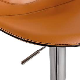 Image3 of Rudy Cognac Leather Adjustable Swivel Stool more views