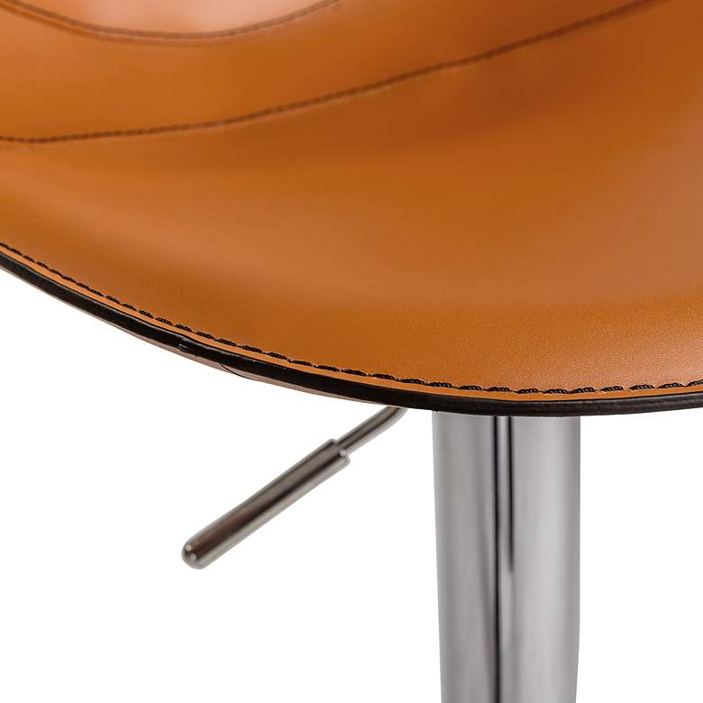 Image 3 Rudy Cognac Leather Adjustable Swivel Stool more views