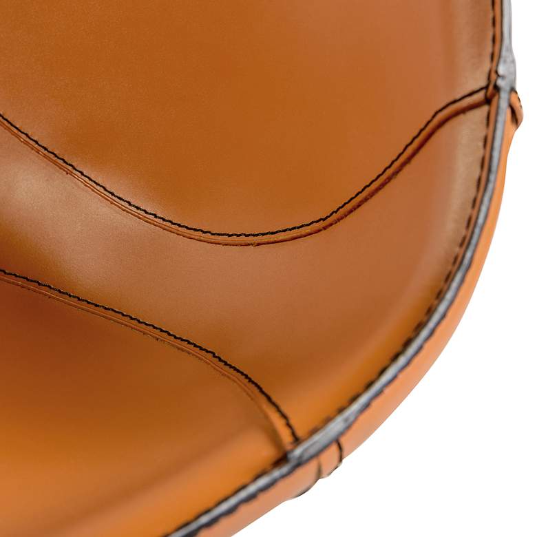 Image 4 Rudy Cognac Leather Adjustable Swivel Stool more views