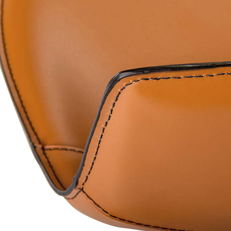 Image 5 Rudy Cognac Leather Adjustable Swivel Stool more views