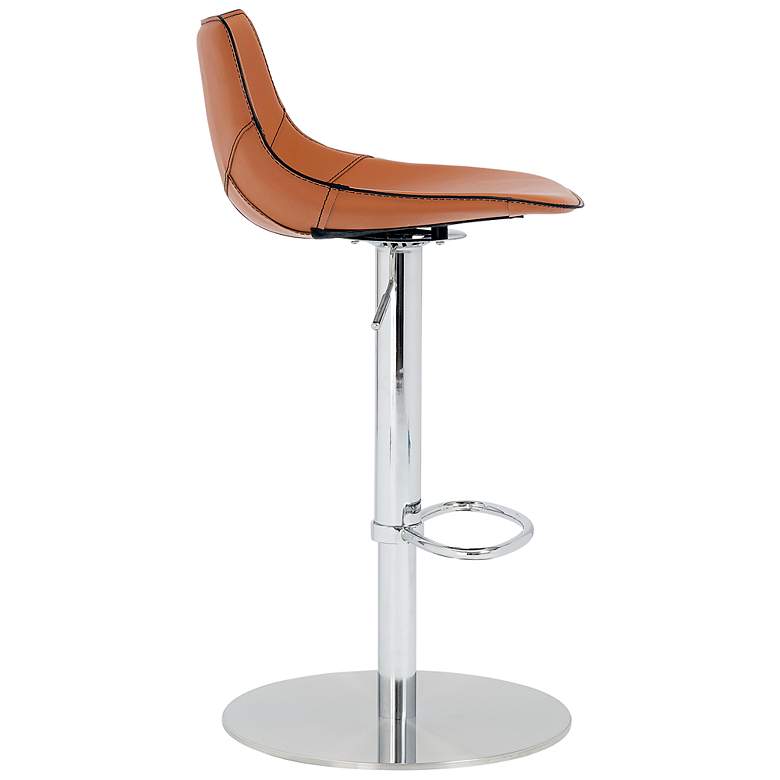 Image 7 Rudy Cognac Leather Adjustable Swivel Stool more views