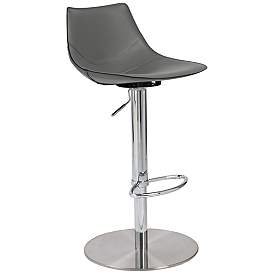 Image1 of Rudy Gray and Steel Adjustable Bar or Counter Stool