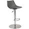 Rudy Gray and Steel Adjustable Bar or Counter Stool