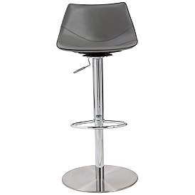Image2 of Rudy Gray and Steel Adjustable Bar or Counter Stool more views