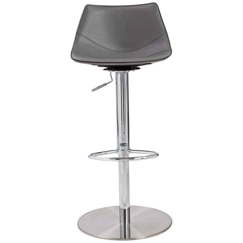 Image 2 Rudy Gray and Steel Adjustable Bar or Counter Stool more views