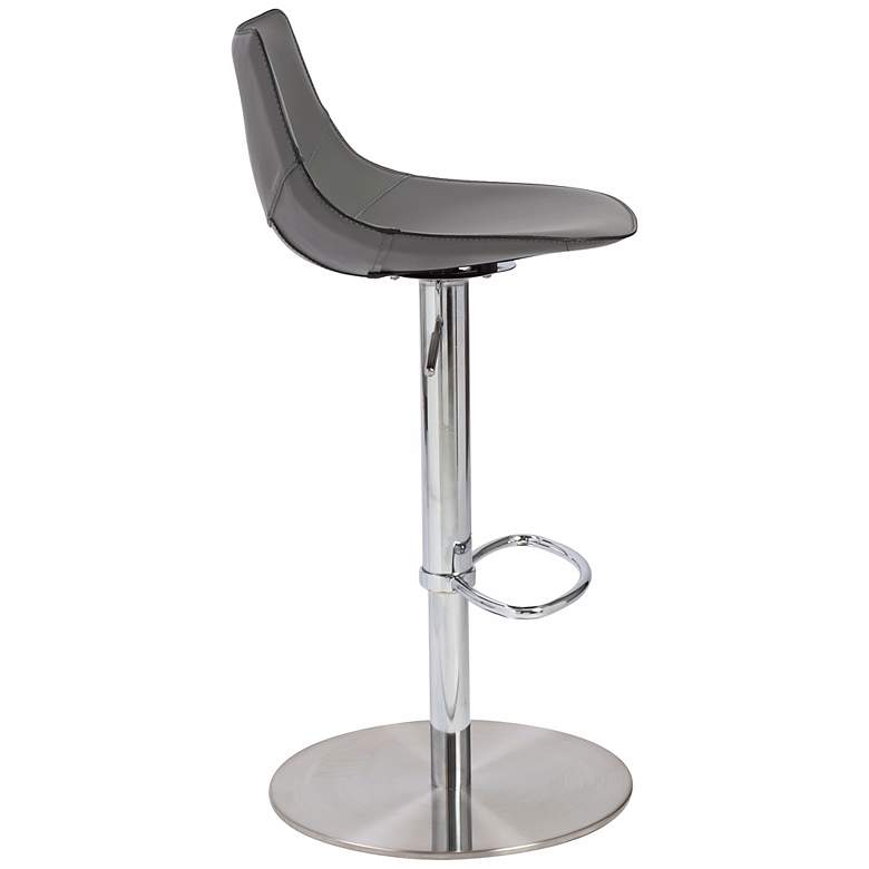 Image 3 Rudy Gray and Steel Adjustable Bar or Counter Stool more views