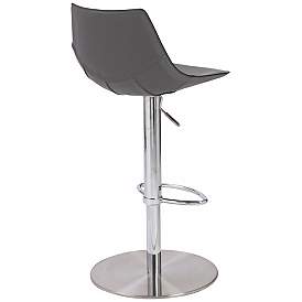Image4 of Rudy Gray and Steel Adjustable Bar or Counter Stool more views