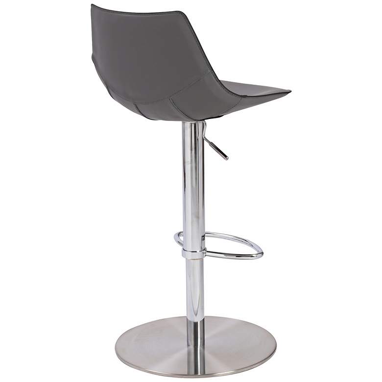 Image 4 Rudy Gray and Steel Adjustable Bar or Counter Stool more views