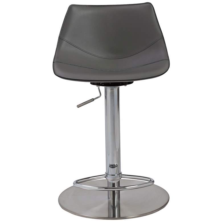 Image 5 Rudy Gray and Steel Adjustable Bar or Counter Stool more views