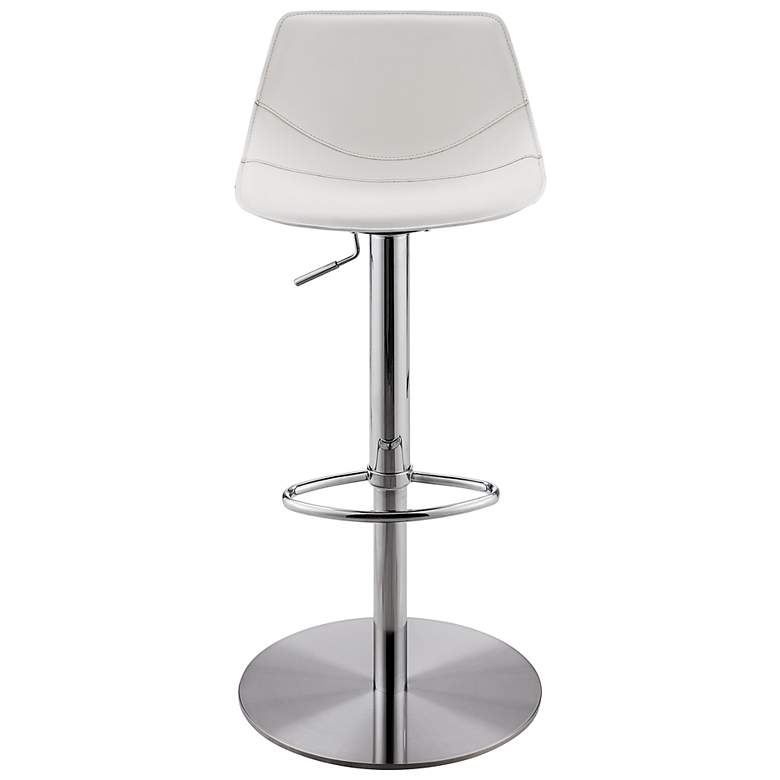 Image 2 Rudy White Leather Adjustable Swivel Stool more views