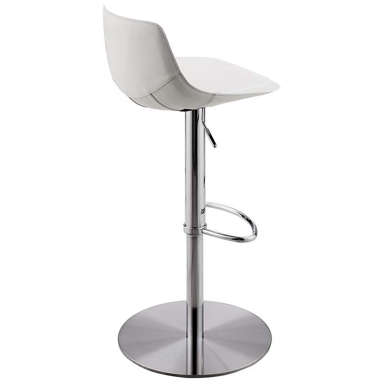 Image 4 Rudy White Leather Adjustable Swivel Stool more views
