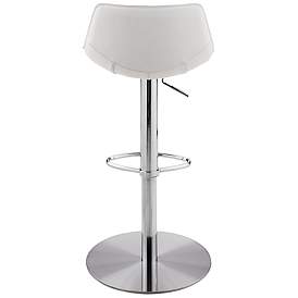 Image5 of Rudy White Leather Adjustable Swivel Stool more views