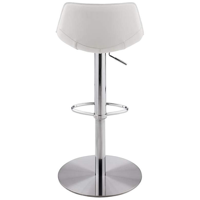 Image 5 Rudy White Leather Adjustable Swivel Stool more views